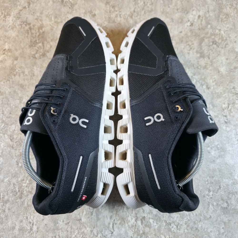 On Cloud 5 Mens Size 11.5 Black White Athletic Running Walking Shoes Sneakers - Picture 2 of 9